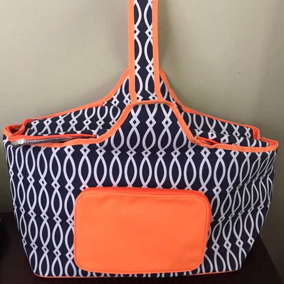 Occasionally Made Handbags - Auburn Colors Navy/Orange Insulated Cooler Bag